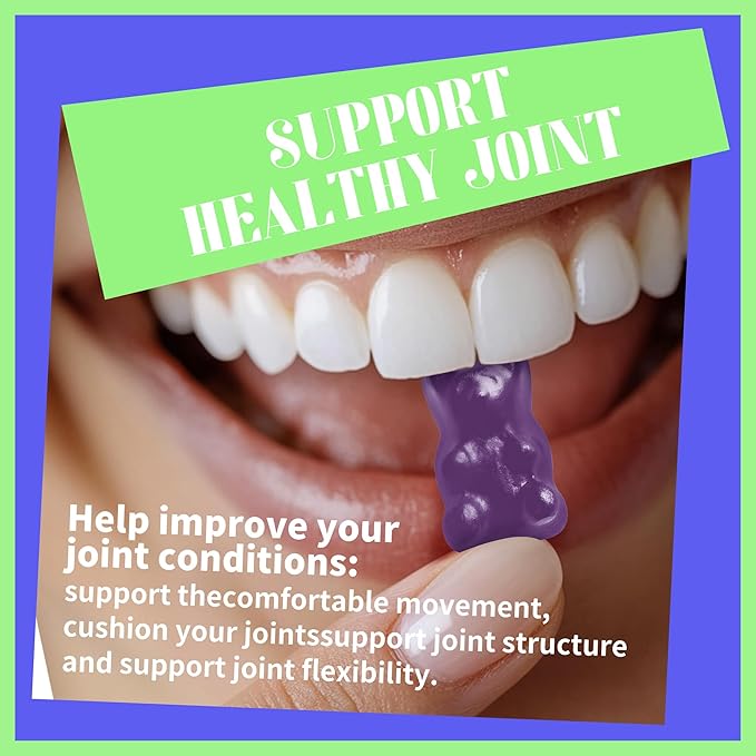 Glucosamine Chondroitin Gummies with MSM & Elderberry Extra Strength - Joint Support, Antioxidant Immune Support Supplement for Adults, Men & Women.(2 Pack) Blueberry