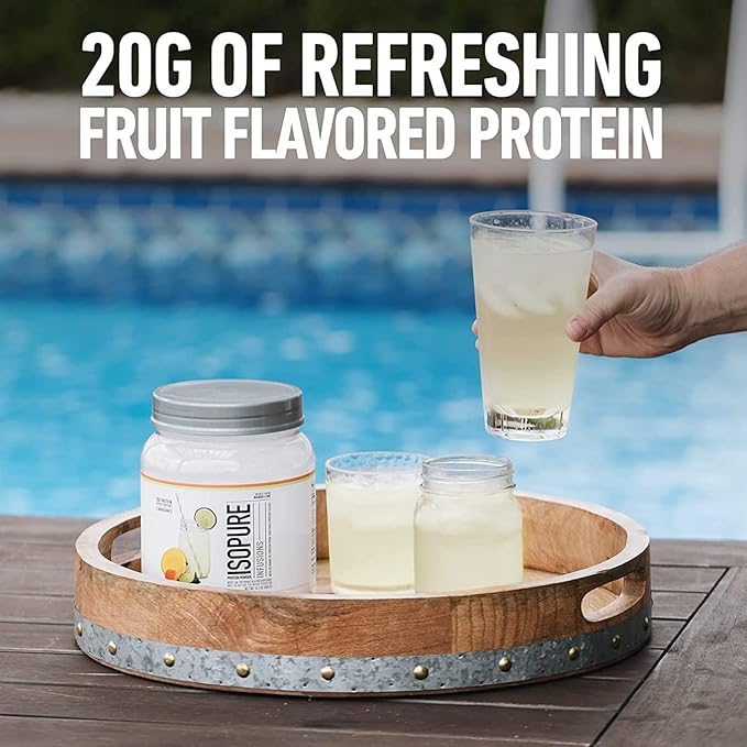Isopure Clear Whey Isolate Protein Powder Infusions, Lactose Free, Gluten Free, Naturally Flavored, Tropical Punch, 20g Protein Per Serving, 1.9 Lbs, 36 Servings