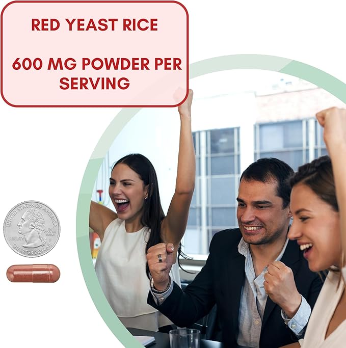 Spring Valley Red Rice Yeast 600mg, Red Yeast Rice Powder (Monascus purpureus), Dietary Supplement, Cholesterol, Gluten Free, Capsules for Adults 120 Count (Pack of 1)