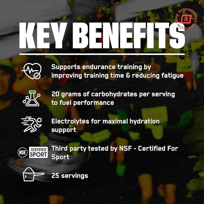 BARE PERFORMANCE NUTRITION, BPN G.1.M Go One More Sport, Endurance Training Fuel, Superior Carbohydrate & Electrolytes Powder Formula, Reduce Fatigue, Fruit Punch, 25 Servings