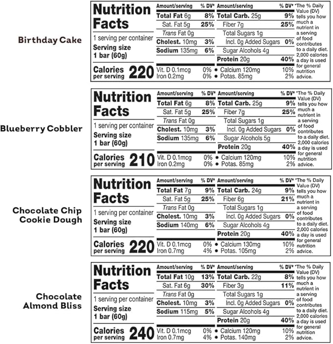 ONE Protein Bars, Sampler Variety Pack, Gluten Free with 20g Protein and 1g Sugar, Pantry Staples, 2.12 oz (8 Count)