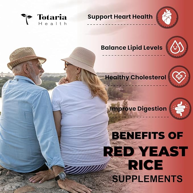 (2 Packs) Red Yeast Rice with CoQ10 Supplement - Max Strength Red Yeast Rice 2,000 mg Capsules with CoQ10 100mg Plus Citrus Bergamot - Niacin-Free, Cholesterol & Energy Supplement 3rd-Party Tested