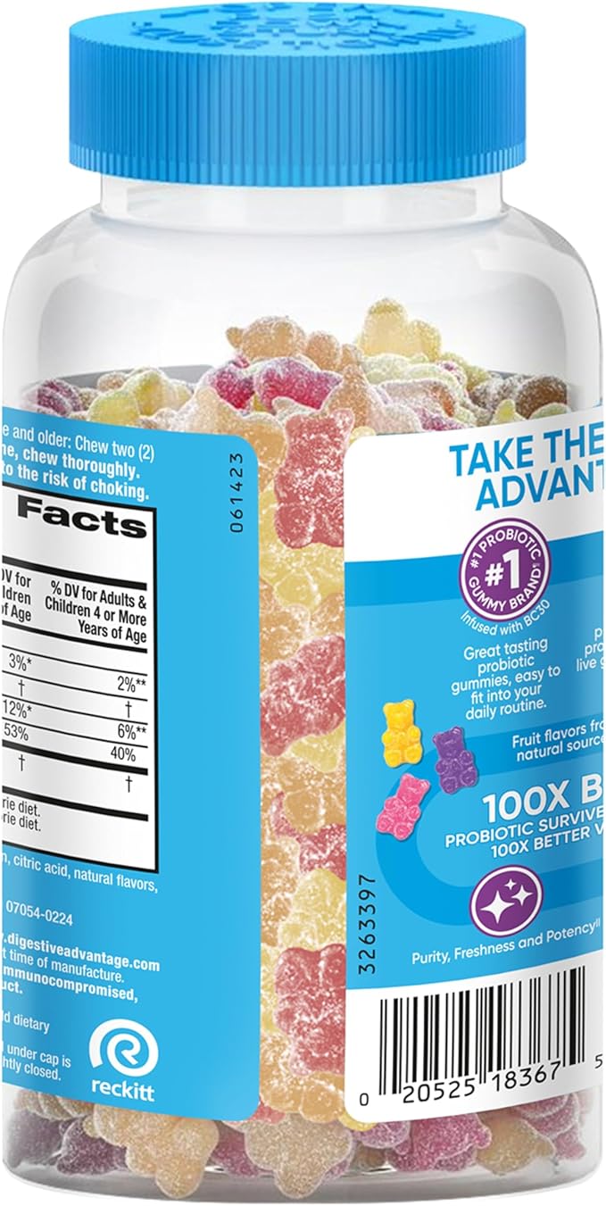 Digestive Advantage Probiotics - Daily Probiotic Gummies, 80 Count (ASA-117)