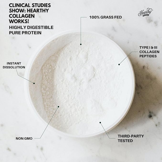 Collagen Powder - 18g Protein - Pure Halal Collagen Peptides Grass Fed Organic Hydrolyzed Powder | Type I and III Unflavoured Keto Friendly Gluten Free No Sugar Non GMO 16 Oz