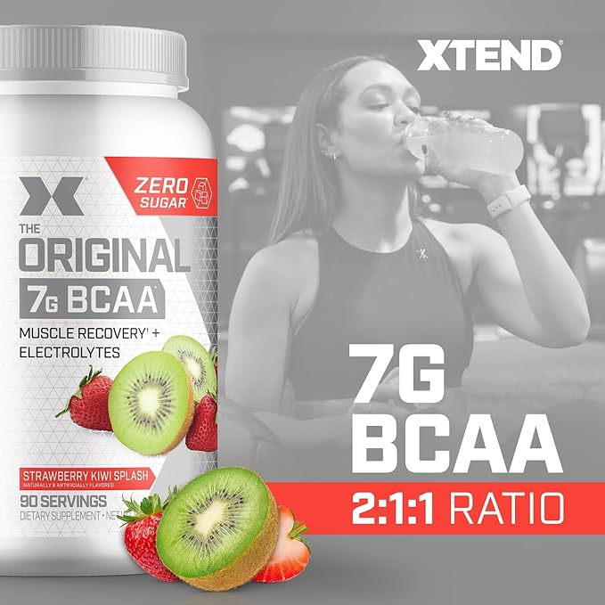 Original BCAA Powder 7g BCAA and 2.5g L-Glutamine, Sugar Free Post Workout Muscle Recovery Drink with Amino Acids for Men & Women, 90 Servings