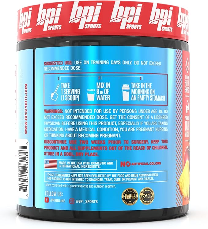 BPI Sports Best BCAA Shredded - Caffeine-Free Thermogenic Recovery Formula - BCAA Powder - Lean Muscle Building - Accelerated Recovery - Weight Loss - Hydration - Fruit Punch - 25 Servings - 9.7 oz.