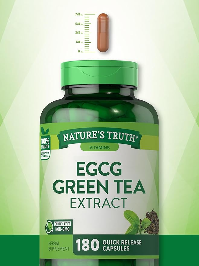 Nature's Truth EGCG Green Tea Extract Capsules | 180 Pills | Non-GMO & Gluten Free Supplement