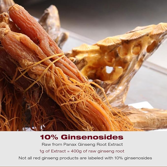 ECO-TASTE Ginseng Root Extract Powder-Korean Panax for Smoothies, Coffee or Drinks, 10% Ginsenosides, 60g (60 Servings)