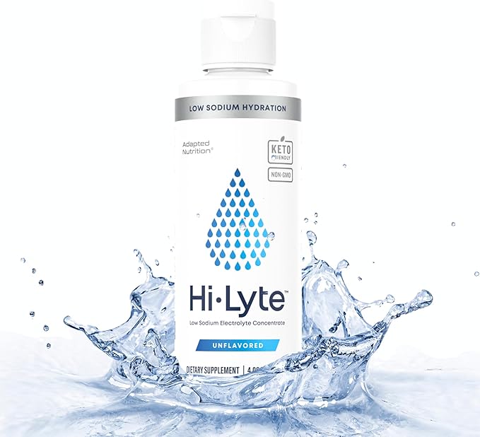 Hi-Lyte Low Sodium Electrolyte Supplement for Immune Support, Fasting and Rapid Hydration | 48 Servings | Magnesium, Potassium, Zinc | Unflavored Mineral Taste Drops