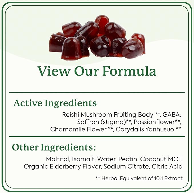 Plant People WonderSleep Mushroom Gummies Supplement for Sleep and Relaxation with Reishi Super Mushrooms, Wild Elderberry Flavor, No Sugar (60 Count)
