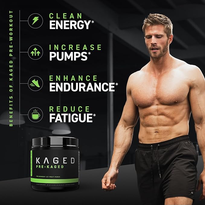 Kaged Original Pre Workout Powder | Krisp Apple | Pre-Kaged | Formulated with Creatine, Beta Alanine, Pure Caffeine | 20 Servings