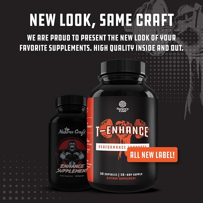 Testosterone Supplement for Men - Testosterone Booster for Men with Horny Goat Weed, Maca Root, Tongkat Ali & Tribulus Terrestris - Energy Support, Performance Enhancer, Muscles Building - 60 Capsules
