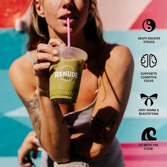 Renude Chaga Matcha and Chagaccino - Chaga Mushroom Powder for Coffee and Matcha, Mushroom Drink Mix with Adaptogens, Natural Energy and Immune Support, Vegan, Keto - 15 Servings Each