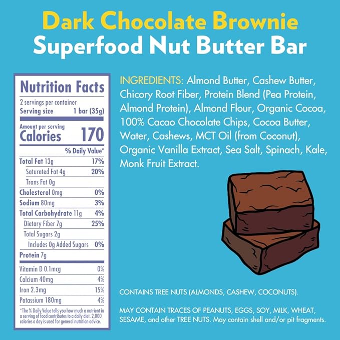 B.T.R. Nation Bar Superfood Keto Protein Bars, Plant Based Vegan Protein - | 6 pack (Sampler Pack) | Low Carb Food, Low Calorie, Gluten Free, No Sugar Alcohols, Boosted with Superfoods