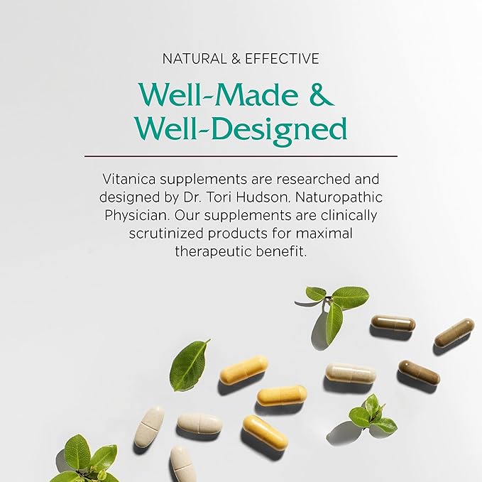 Vitanica Ovulation Assist - Ovarian Health & Adrenal Support with Rhodiola Rosea, Holy Basil, Tribulus Terrestris & Chaste Tree - Herbal Dietary Supplement - Lady - 60 Vegan Caps