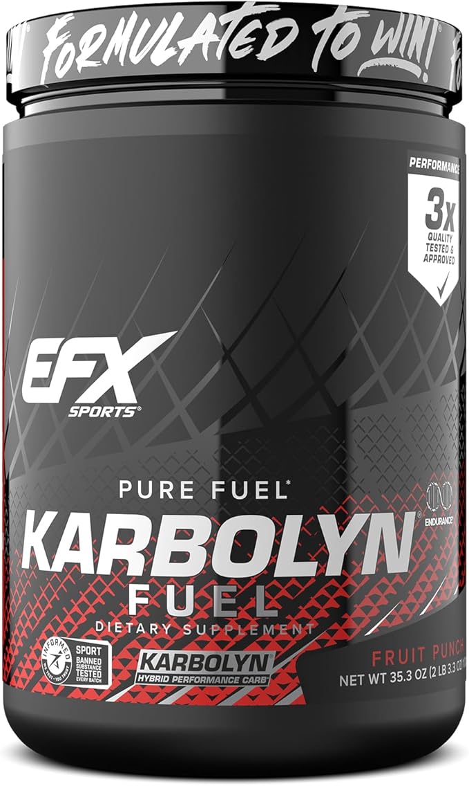 EFX Sports Karbolyn Fuel | Fast-Absorbing Carbohydrate Powder | Carb Load, Sustained Energy, Quick Recovery | Stimulant Free | 18 Servings (Fruit Punch)