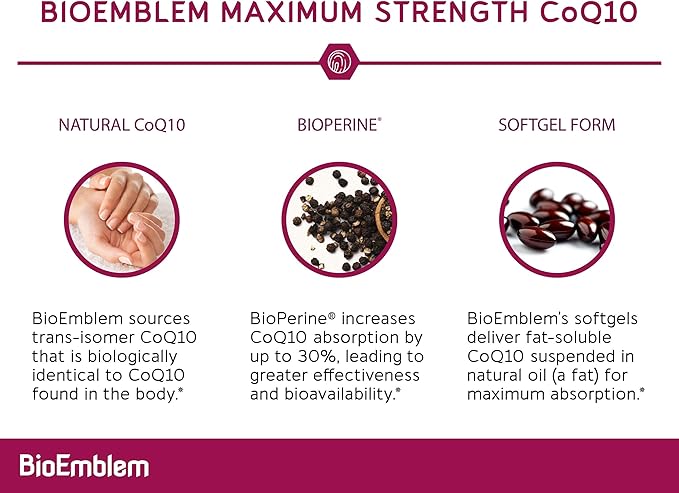 BioEmblem Turmeric Curcumin Supplement with BioPerine and CoQ10 with BioPerine