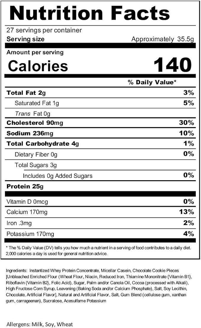 BARE PERFORMANCE NUTRITION, BPN Whey Protein + Casein Protein Powder Blend, Milk N' Cookies, 25g Protein per Serving Supports Lean Muscle Recovery, 27 Servings, Third Party Tested