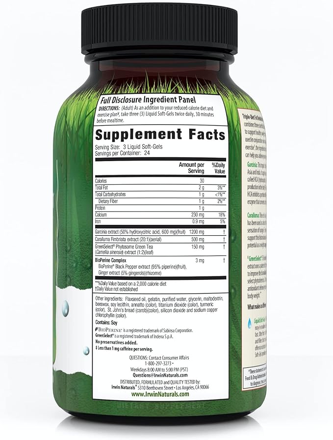 Irwin Naturals Triple-Diet Fat Reduction Max Accelerator - Supports Healthy Weight Management - 72 Liquid Soft-Gels