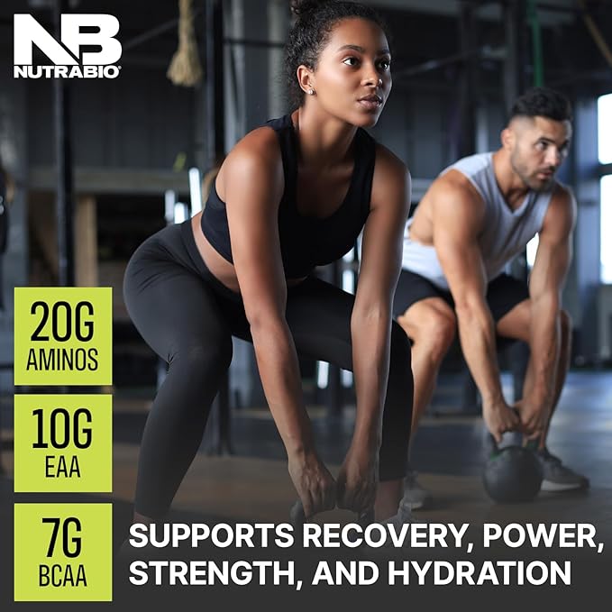 NutraBio Intra Blast Bcaa Powder Amino Acid Supplement, Electrolyte & Hydration Blend, Intra, Pre Workout & Muscle Recovery, 20g Eaa Amino Acids Powder, 5g Glutamine- Blueberry Lemonade, 30 Serving