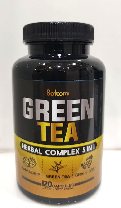 5in1 Organic Green Tea Extract with EGCG- 14200mg per Serving - Blended Raspberry, Grape Seed, Gymnema & Coleus Forskohlii - Support Heart, Body Balance & Immune for 2 Months