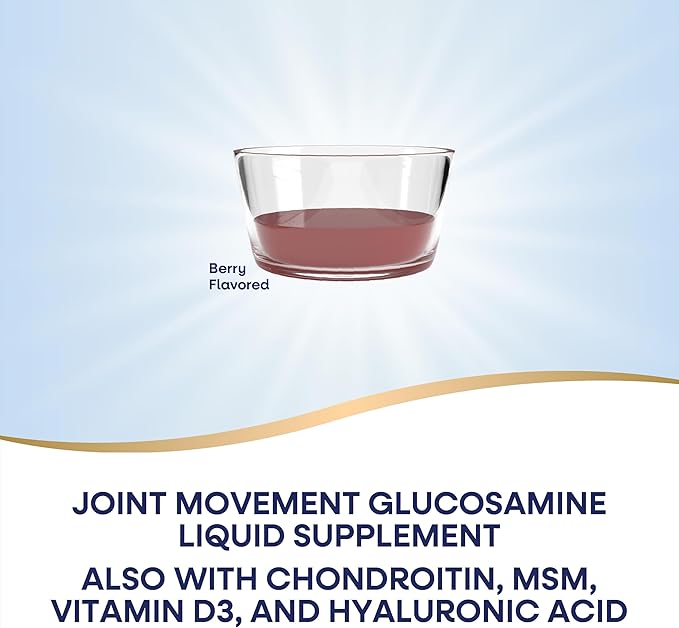 Nature's Way Joint Movement Glucosamine Fast Absorbing Liquid, Ultra Strength, Supports Healthy Bones*, Chondroitin, and MSM with Vitamin D3, Berry Flavored, 16 Fl Oz (Packaging May Vary)
