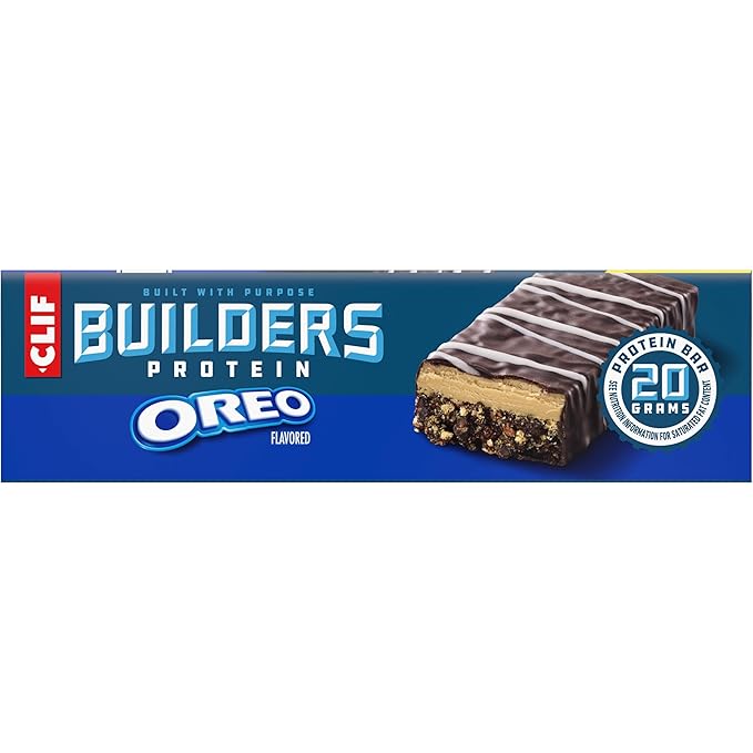 CLIF BUILDERS Protein Bars - OREO-Flavored - 20g Plant Based Protein - Gluten Free - Non-GMO - Low Glycemic - No Artificial Sweeteners - 2.4 oz. (12 Pack)