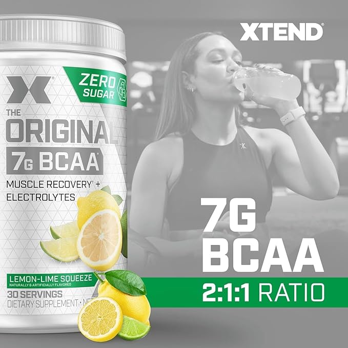 XTEND Original BCAA Powder 7g BCAA and 2.5g L-Glutamine, Sugar Free Post Workout Muscle Recovery Drink with Amino Acids for Men & Women, 30 Servings