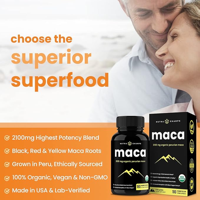 NutraChamps L-Arginine Capsules and Maca Capsules 2 Pack Bundle