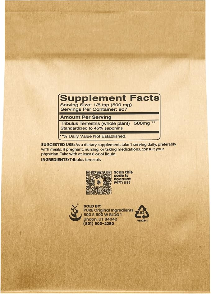 Pure Original Ingredients Tribulus Terrestris (1lb) Vegetarian, Gluten-Free, Non-GMO