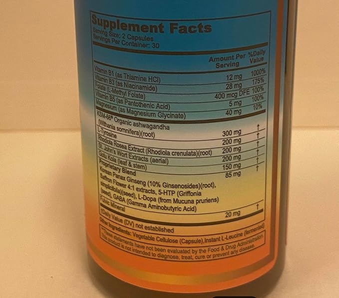Dr. Scott’s Mood Support Supplement with KSM-66 Organic Ashwagandha Extract, St John’s Wort, Rhodiola Rosea, Saffron, Panax Ginseng, Gotu Kola, Doctor-Formulated, Non-GMO,Gluten-Free 60 Vegan Capsules