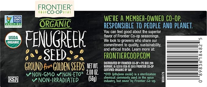 Frontier Fenugreek Seed Ground CERTIFIED ORGANIC 2.00 oz. Bottle