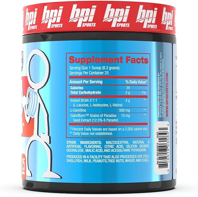 BPI Sports Best BCAA Shredded - Caffeine-Free Thermogenic Recovery Formula - BCAA Powder - Lean Muscle Building - Accelerated Recovery - Weight Loss - Hydration - Fruit Punch - 25 Servings - 9.7 oz.