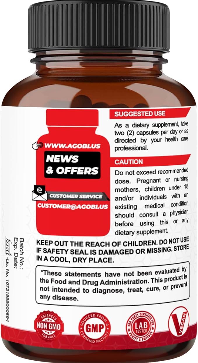 agobi Saw Palmetto Supplement with Nettle Leaf & Pumpkin - Support for Restful Mood, Hair Health, Immune System & Energy Production - 240 Veggie Capsules for 4-Month Suppply