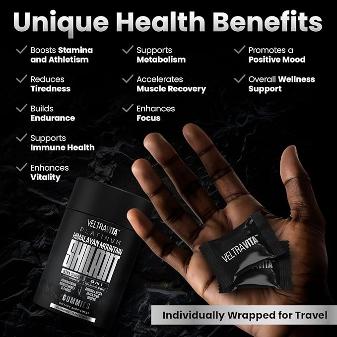 28000 mg, 23-in-1, Himalayan Shilajit for Men, Ashwagandha Gummies Platinum, Irish Sea Moss Gel, Black Seed Oil, Manuka Honey medical grade, Tongkat Ali, Rhodiola Rosea Supplement, No Sugar, Lab Test