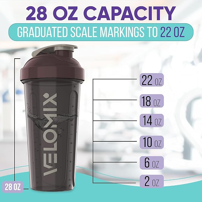 -2 Pack- 28 oz Protein Shaker Bottles for Protein Mixes - 2x Wire Whisk | Leak Proof Shaker Cups for Protein Shakes | Protein Shaker Bottle Pack | Shakers for Protein Shakes-Mixed Color