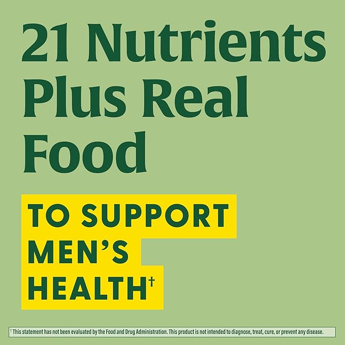 MegaFood Men's 40+ One Daily Multivitamin for Men with Vitamin B, Vitamin D3, Selenium, Zinc & Real Food - Immune Support, Energy Metabolism, and Muscle & Bone Health – Non GMO; Vegetarian - 30 Tabs