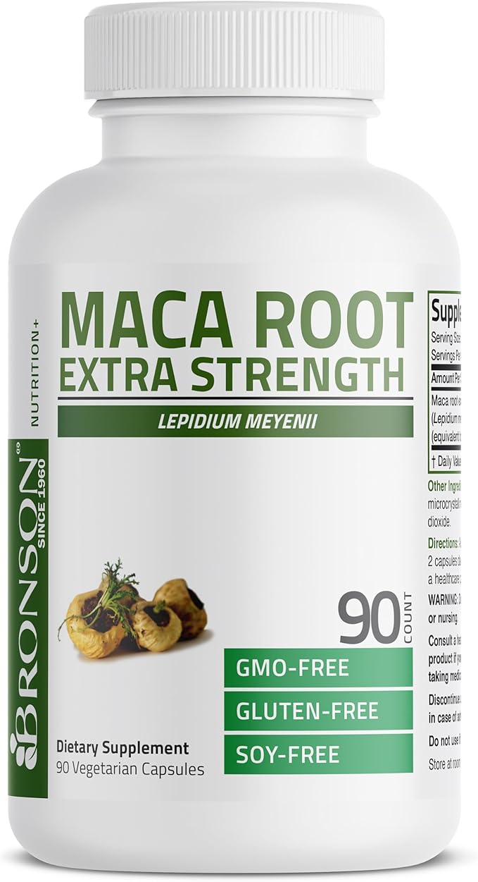 Bronson Maca Root Extra Lepidium Meyenii, Non-GMO, 90 Vegetarian Capsules