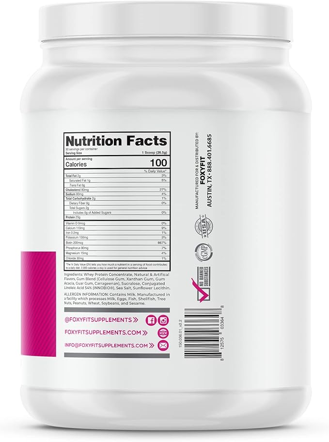 Protein for Her, Vanilla Cupcake Whey Protein Powder with CLA and Biotin for a Healthy Glow (1.85 lbs)