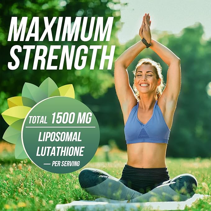 Liposomal Glutathione, Superior Absorption, Liquid Glutathione Supplement, Powerful Antioxidant, Liver Detox, Immune Enhancer, Soy-Free, Non-GMO, Vegan & Gluten Fre, 4 fl.oz,1500 mg