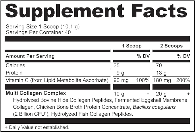 Ancient Nutrition Collagen Peptides Powder, Multi Collagen Protein, Women & Men, Vitamin C, Probiotics, Hydrolyzed Collagen, Supports Skin, Joints, Gut Health, Unflavored, 40 Servings