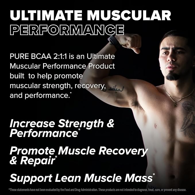 FINAFLEX Pure BCAA 2:1:1, Watermelon - 9.7 oz - Promotes Strength, Recovery & Performance - with 2:1:1 Ratio of Leucine, Isoleucine & Valine + Vitamin C - 30 Servings