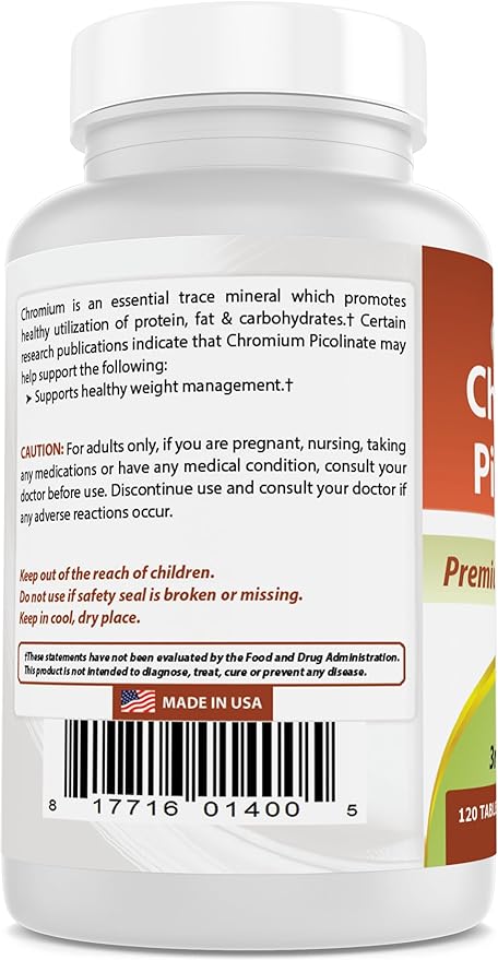 Best Naturals Chromium Picolinate 1000mcg 240 Tablets