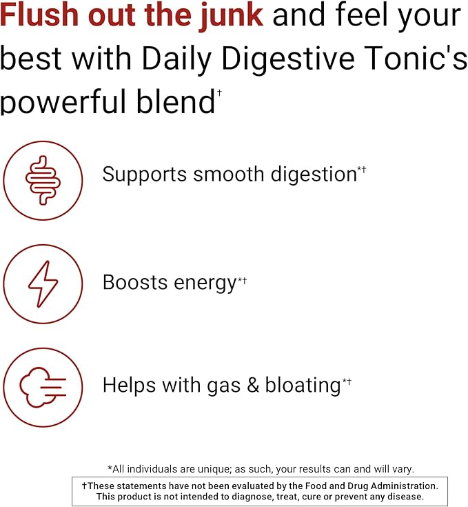 ACTIVATEDYOU Daily Digestive Tonic Kombucha - Support Healthy Digestion & Youthful, Long-Lasting Energy- Prebiotic Fiber, Probiotics, Postbiotics, Vitamin C, Berry Lemonade Flavor (30 Servings)