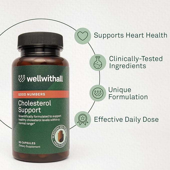 Cholesterol Support Supplement | Supports Healthy Cholesterol Levels Within a Normal Range | Promotes Cardiovascular Health | with Citrus Bergamot, Policosanol & Crominex 3+ | 60 Capsules
