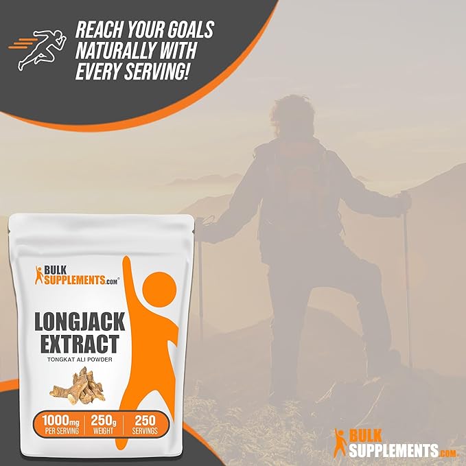BulkSupplements.com Longjack Extract Powder - Tongkat Ali Extract, Tongkat Ali for Men & Women - Gluten Free, 1g per Serving, 250g (8.8 oz) (Pack of 1)