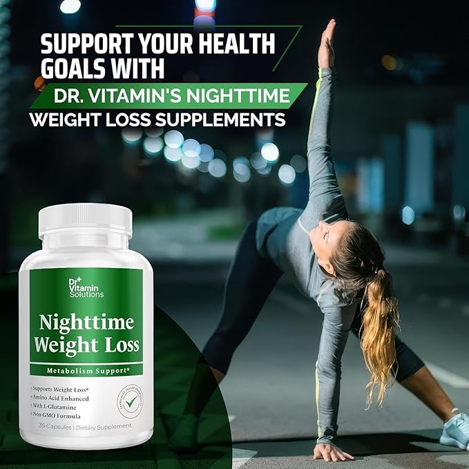 DR VITAMIN SOLUTIONS Nighttime Fat Burner Supplements - Appetite Suppressants for Weight Loss - Night-Time Fat Burner for Women & Men - Metabolism Booster Weight Loss Pills - 35 Capsules