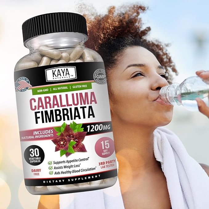 Kaya Naturals - Caralluma Fimbriata 1200mg High Potency Supplement | Maximum Strength Natural Endurance Support, Vegetarian Capsules (30 Count)