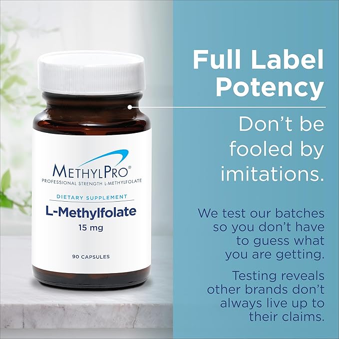 MethylPro B-Complex + L-Methylfolate 5 mg - Methylated Vitamin B Complex for Women and Men, Cellular Energy Support with Folate, Niacin and Biotin, VIT B Supplement - 30 Vegan Capsules