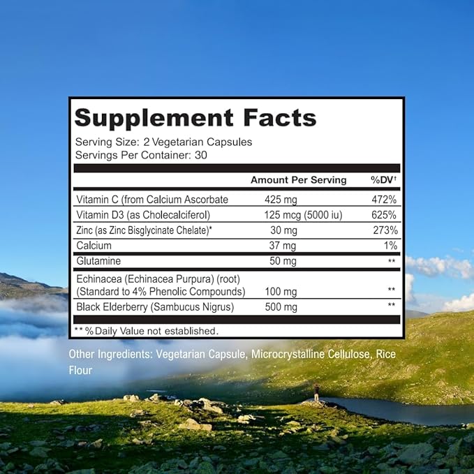 ScimeraMD® ZincMD Immune Support Supplement with Zinc, Elderberry, Vitamin C, Vitamin D, and Echinacea, 60 CT